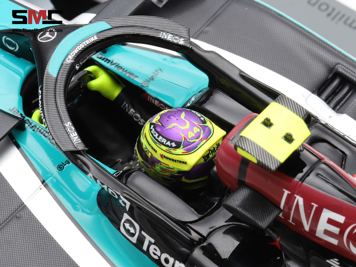 Mercedes F1 W15 #44 7x World Champion Lewis Hamilton Singapore GP 2024 350th Race 1:18 Spark 18S667