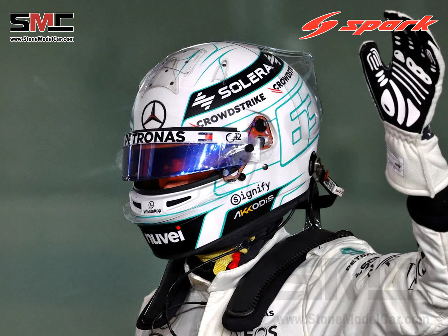 Mercedes F1 W15 #63 George Russell Qatar GP 2024 Special Livery Spark 1:5 Helmet