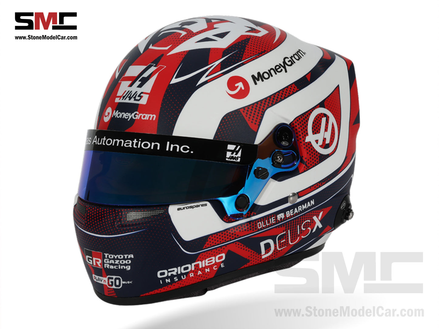 Haas F1 Team VF-25 #87 Oliver Bearman British GP 2025 Spark 1:5 Miniature Helmet