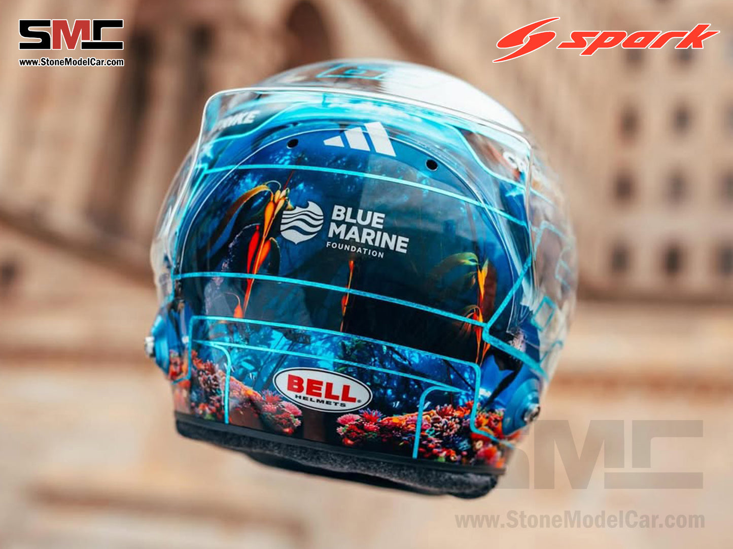 Mercedes F1 W16 #63 George Russell Azerbaijan GP 2025 Spark 1:5 Miniature Helmet