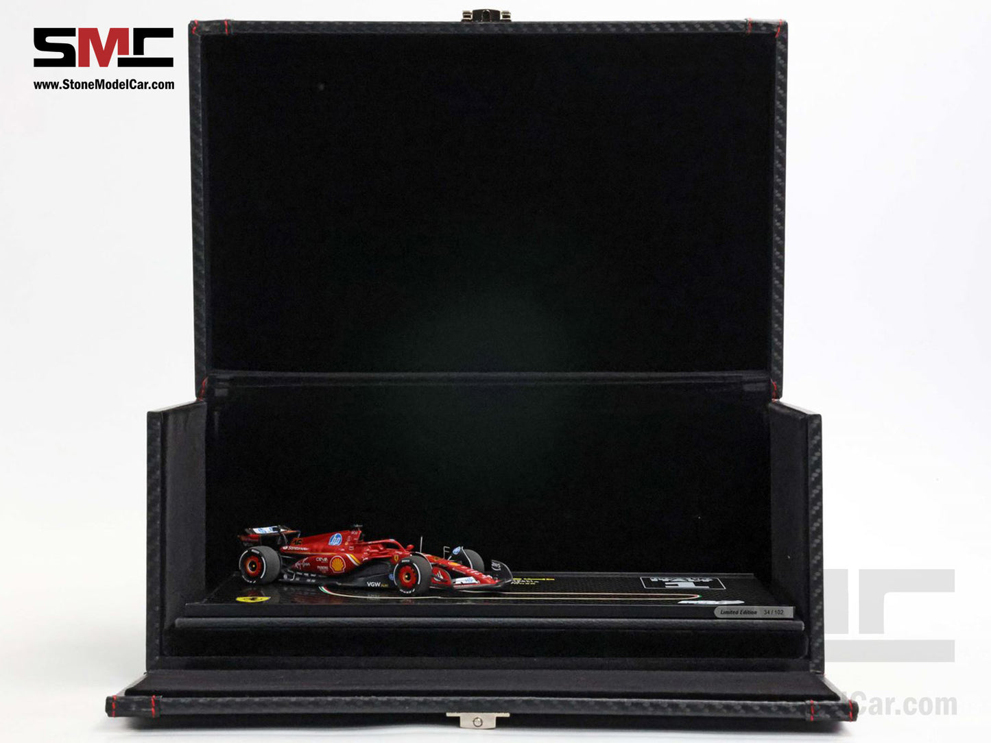 Ferrari F1 SF-24 #16 Charles Leclerc Winner Italy GP 2024 BBR 1:43 BRC307ACOF Carbon Box
