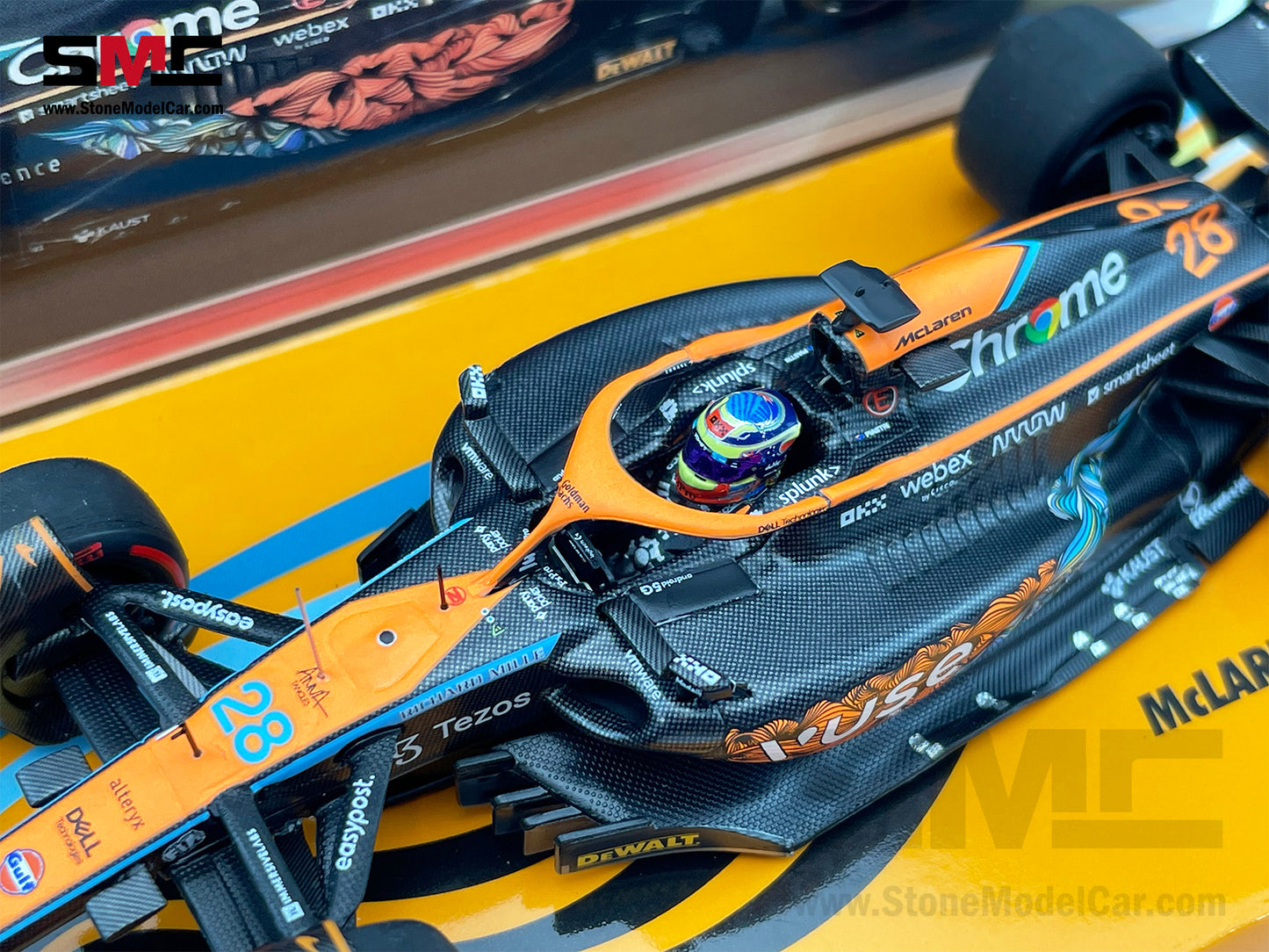 2022 Mclaren F1 MCL36 #28 Oscar Piastri Abu Dhabi GP Test Special Livery 1:43 MINICHAMPS