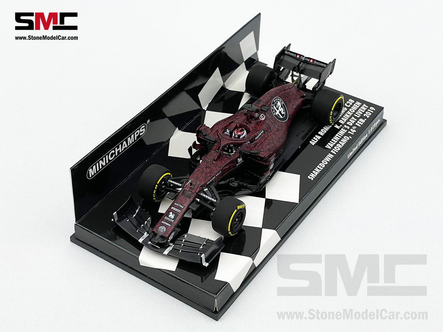 Alfa Romeo F1 C38 #7 Kimi Raikkonen Fiorano Shakedown Valentine's Test Livery 2019 1:43 MINICHAMPS