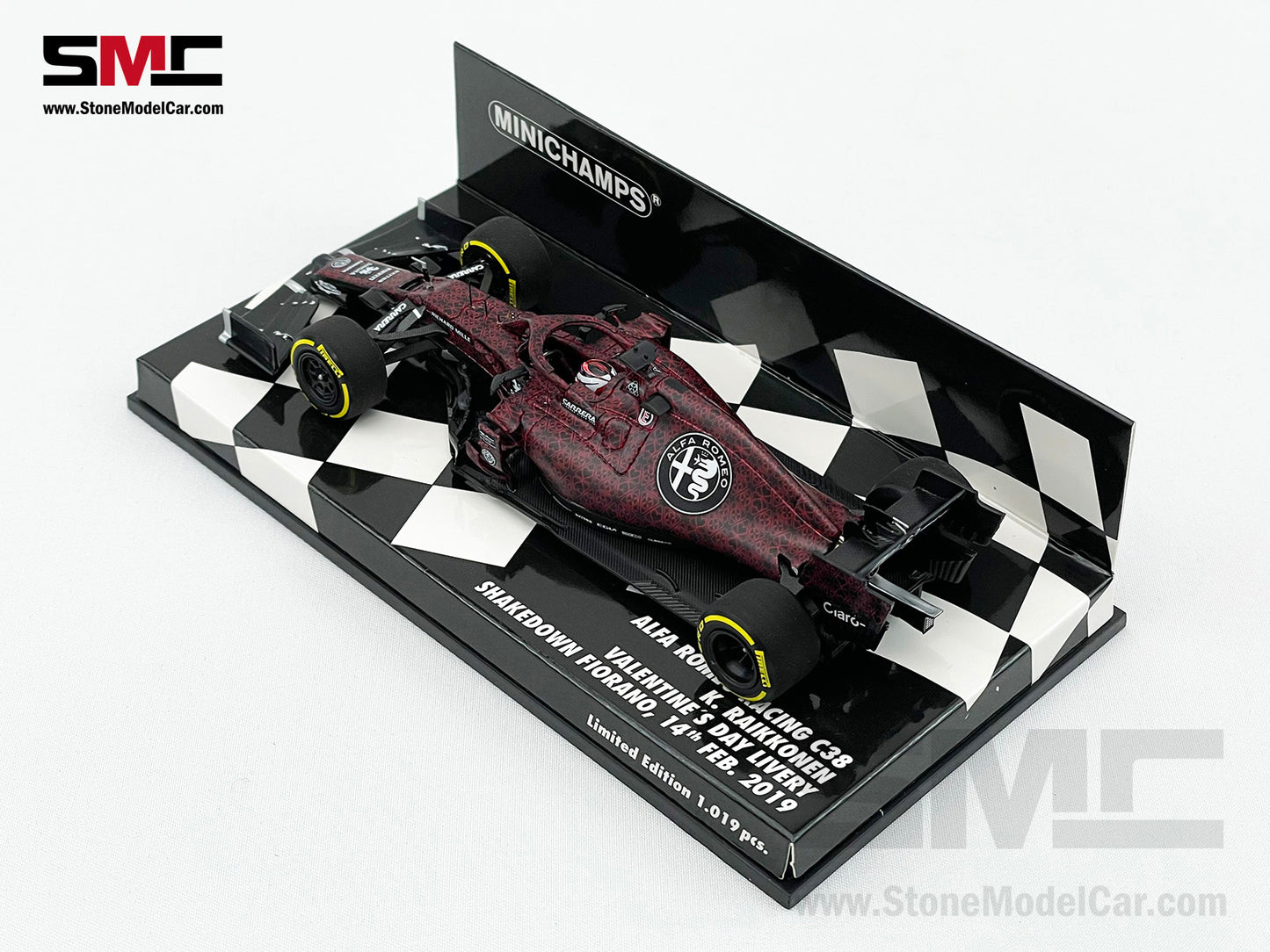 Alfa Romeo F1 C38 #7 Kimi Raikkonen Fiorano Shakedown Valentine's Test Livery 2019 1:43 MINICHAMPS