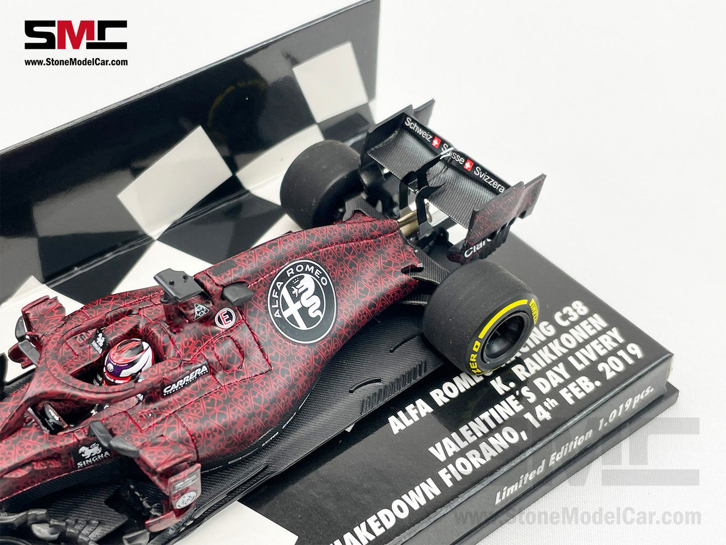 Alfa Romeo F1 C38 #7 Kimi Raikkonen Fiorano Shakedown Valentine's Test Livery 2019 1:43 MINICHAMPS