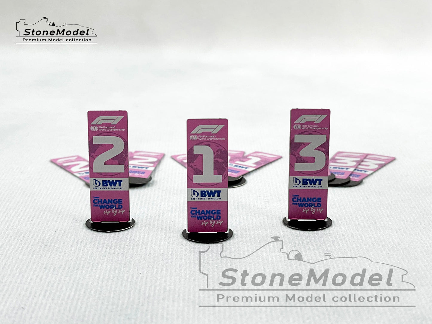BWT Pink Metal P1 P2 P3 1:43 Pit Board Formula 1 F1 2020 & 2021 & 2022 Season