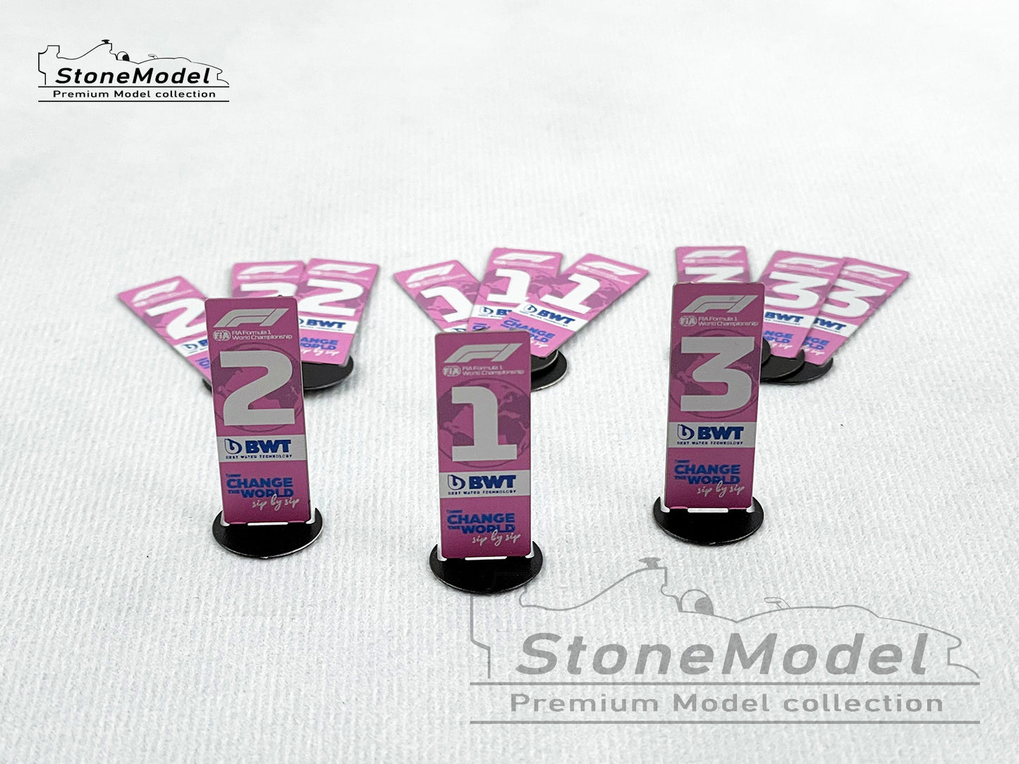 BWT Pink Metal P1 P2 P3 1:43 Pit Board Formula 1 F1 2020 & 2021 & 2022 Season