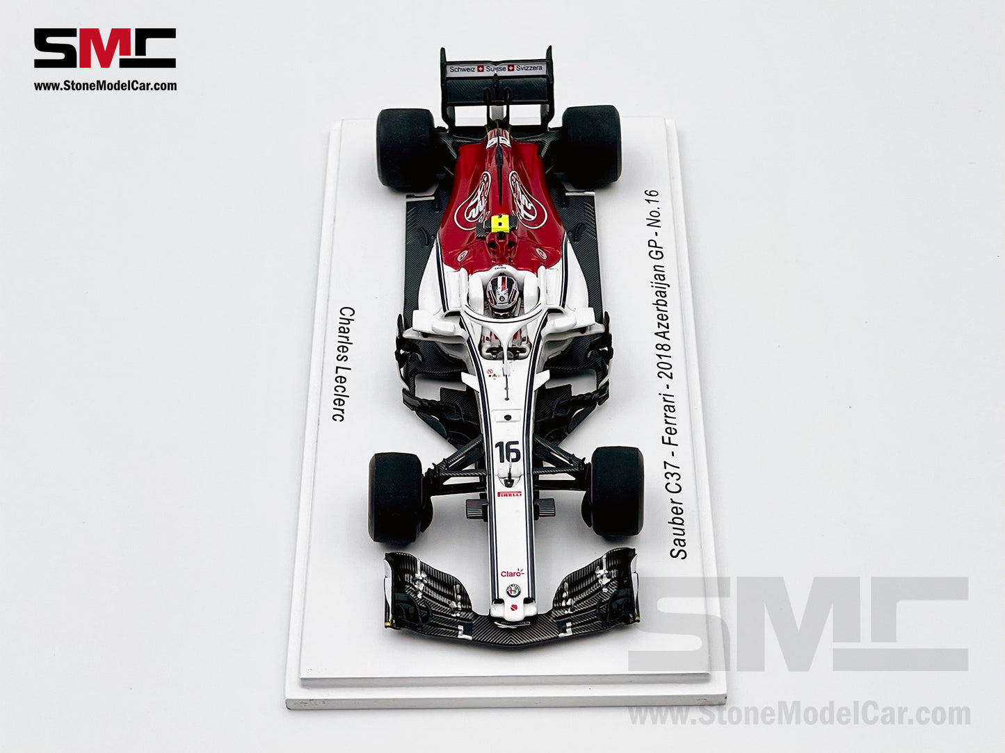 1:43 Spark Alfa Romeo C37 #16 Charles Leclerc Azerbaijan 6th 2018 1st F1 Point