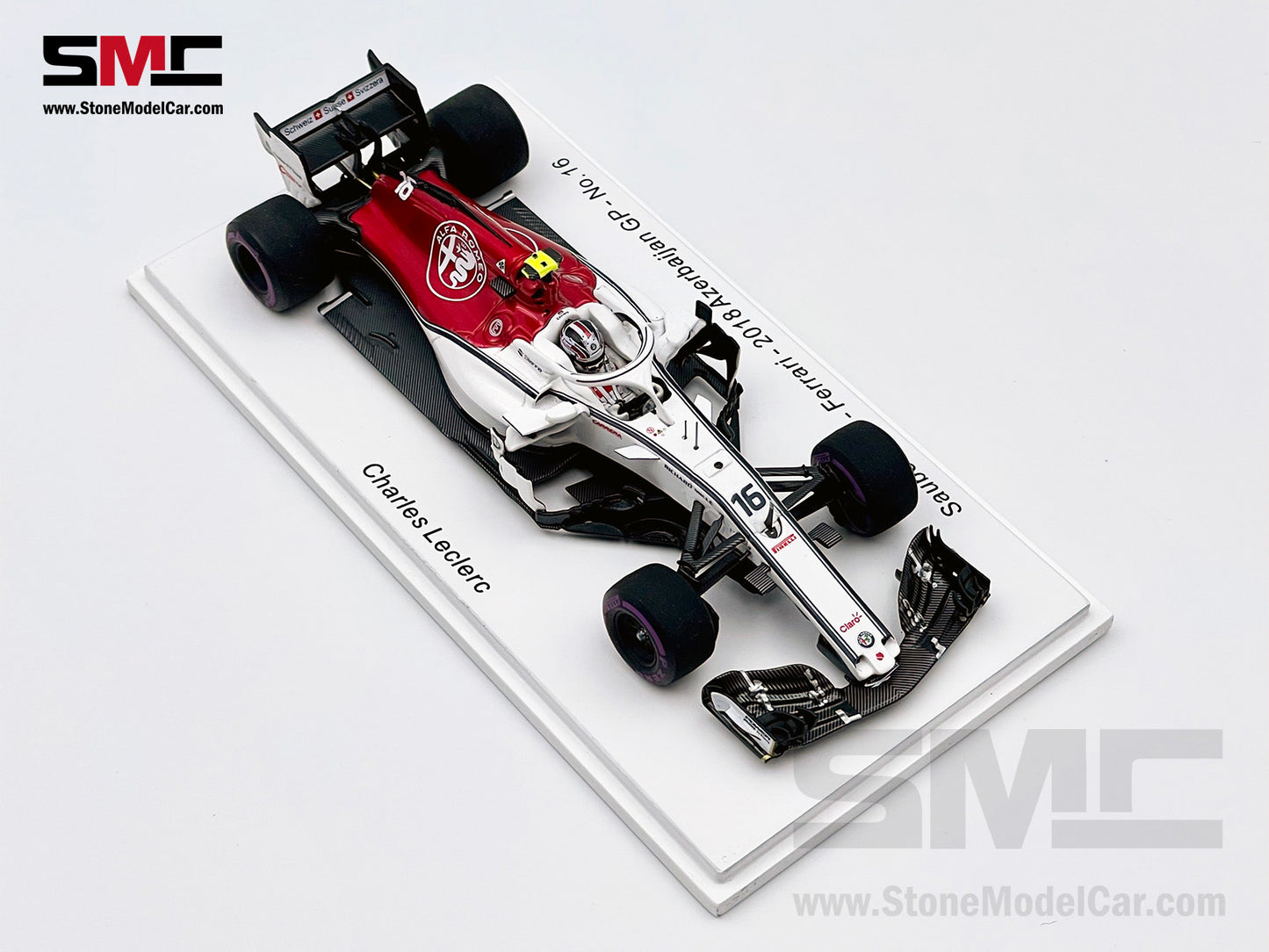 1:43 Spark Alfa Romeo C37 #16 Charles Leclerc Azerbaijan 6th 2018 1st F1 Point