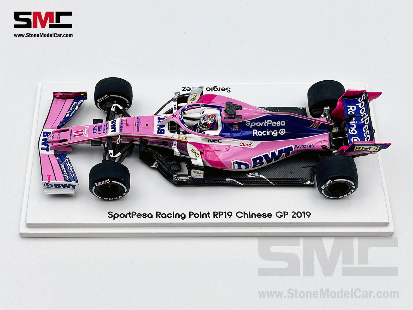 1:43 Spark BWT Racing Point RP19 #11 Sergio Perez Chinese GP 2019 F1 1000th GP