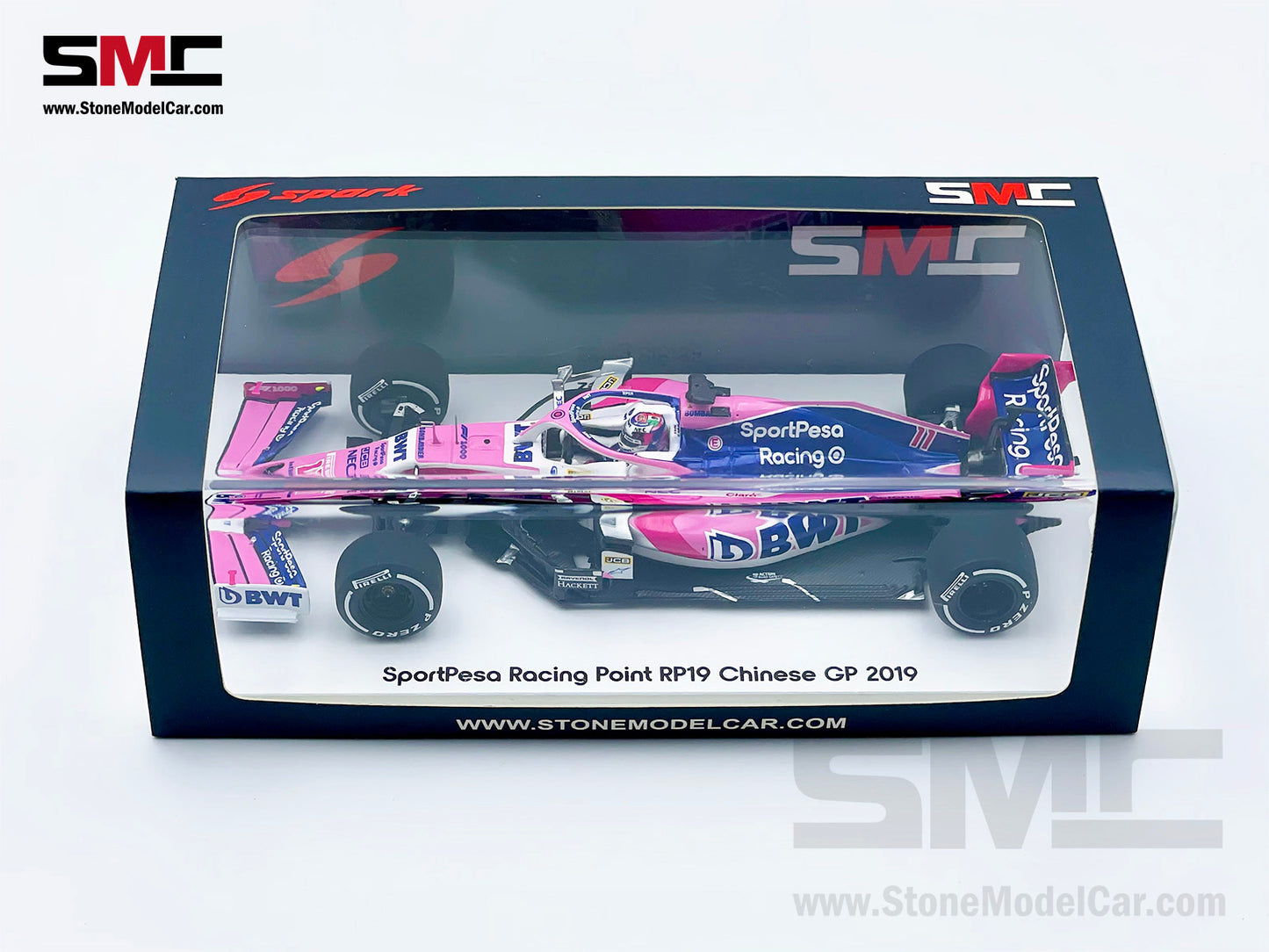 1:43 Spark BWT Racing Point RP19 #11 Sergio Perez Chinese GP 2019 F1 1000th GP