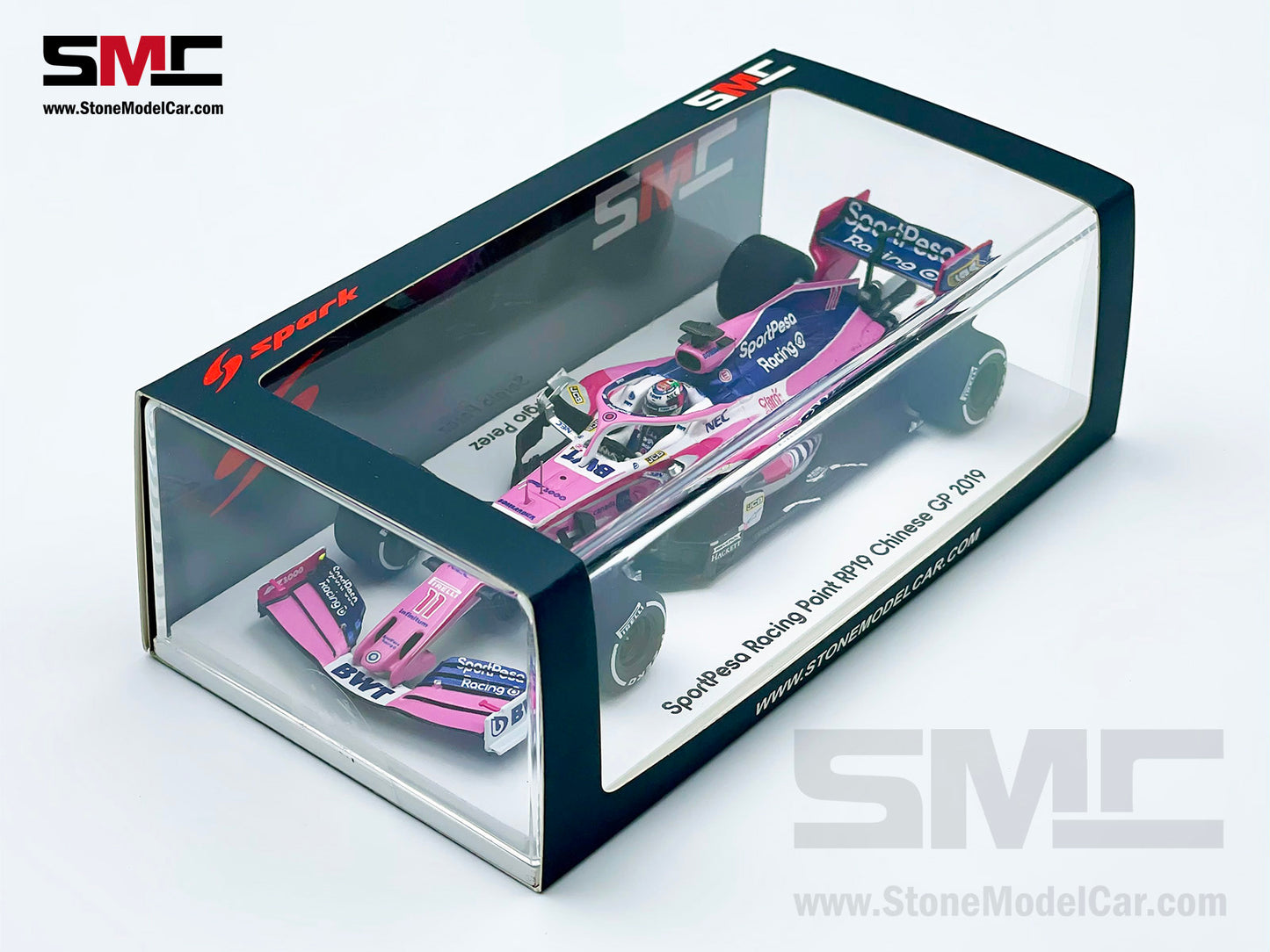 1:43 Spark BWT Racing Point RP19 #11 Sergio Perez Chinese GP 2019 F1 1000th GP