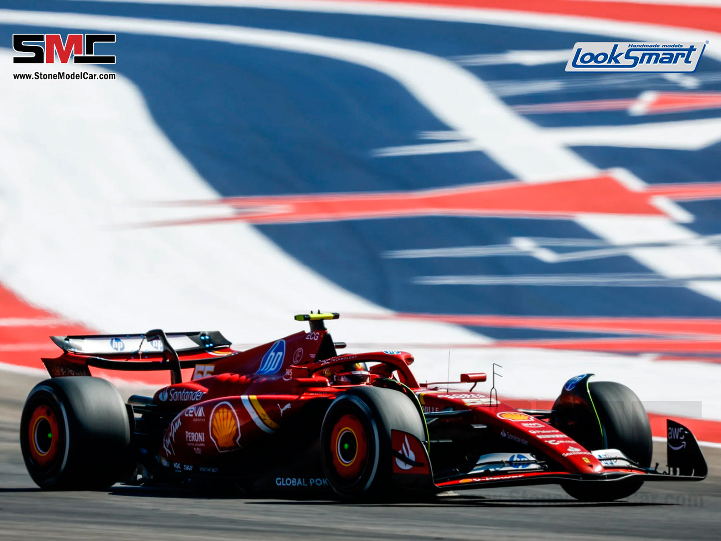 Ferrari F1 SF-24 #55 Carlos Sainz US GP 2nd Austin 2024 Looksmart 1:18 LS18F1068