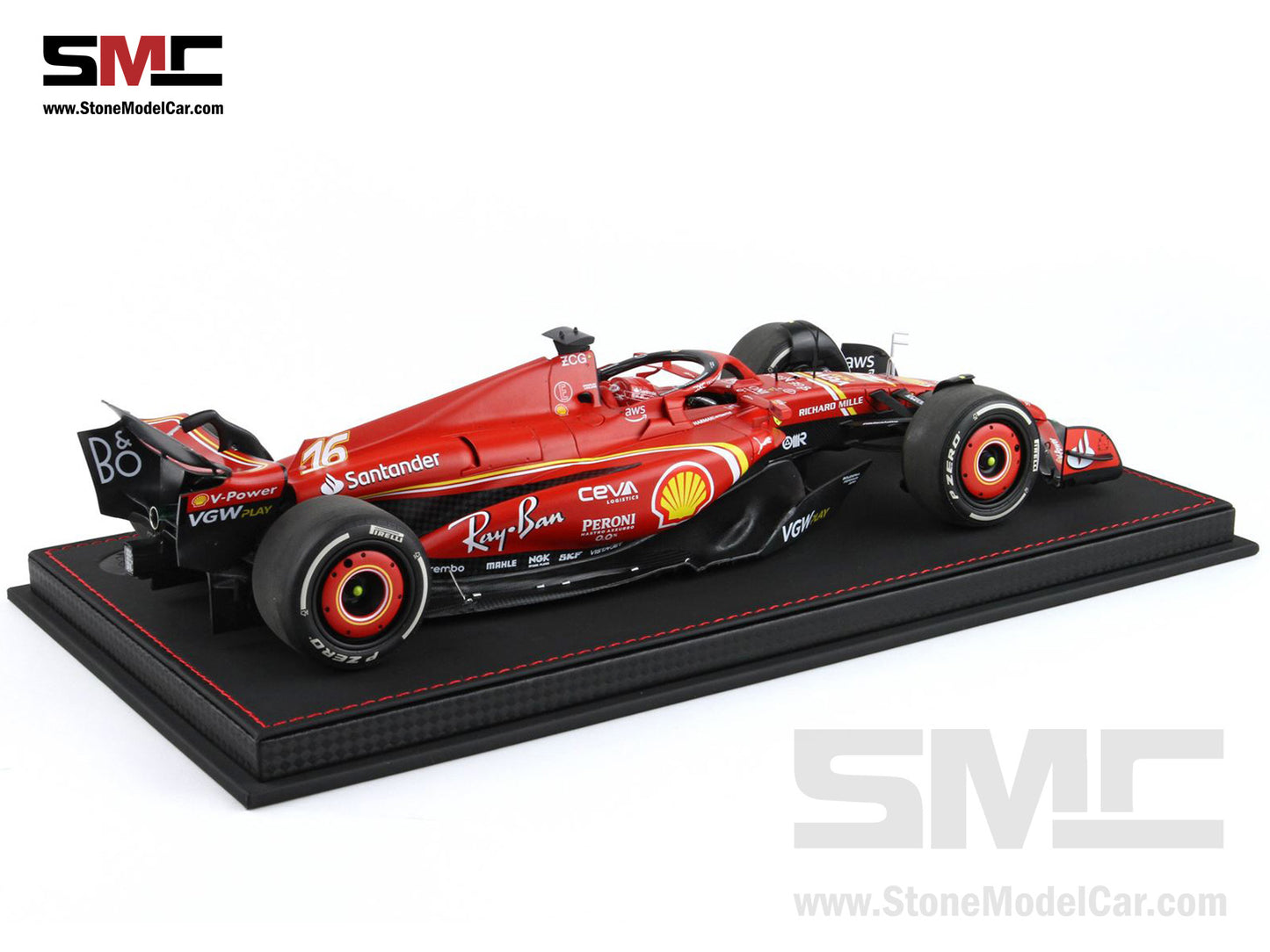 Ferrari F1 SF-24 #16 Charles Leclerc Australia GP 2024 BBR 1:18 with Leather Base