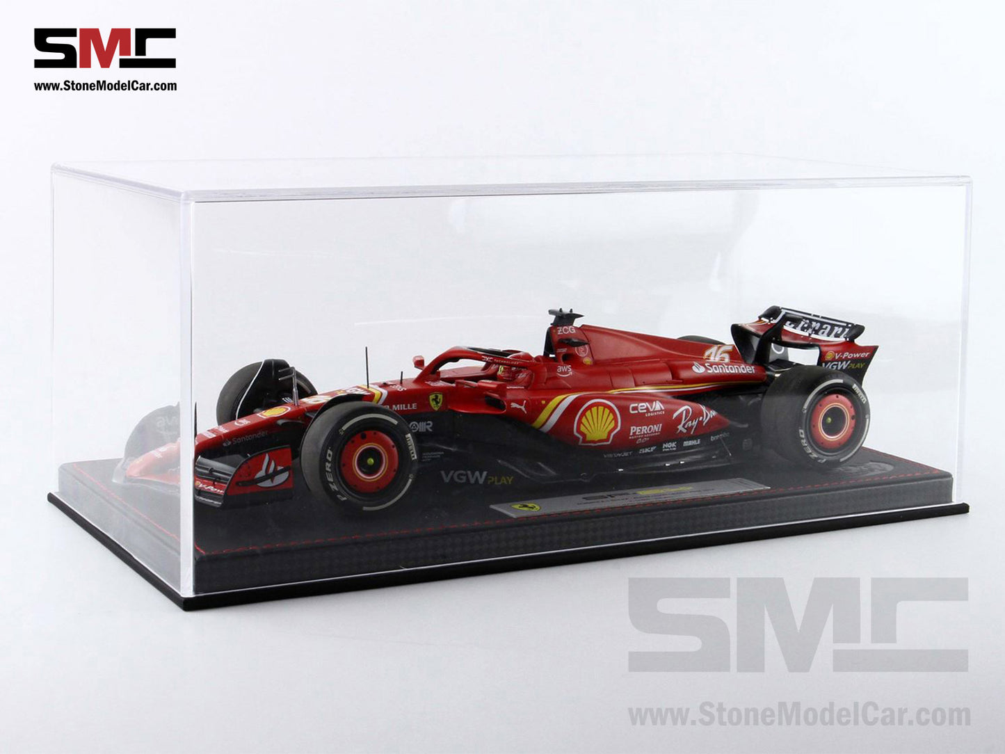Ferrari F1 SF-24 #16 Charles Leclerc Australia GP 2024 BBR 1:18 with Leather Base