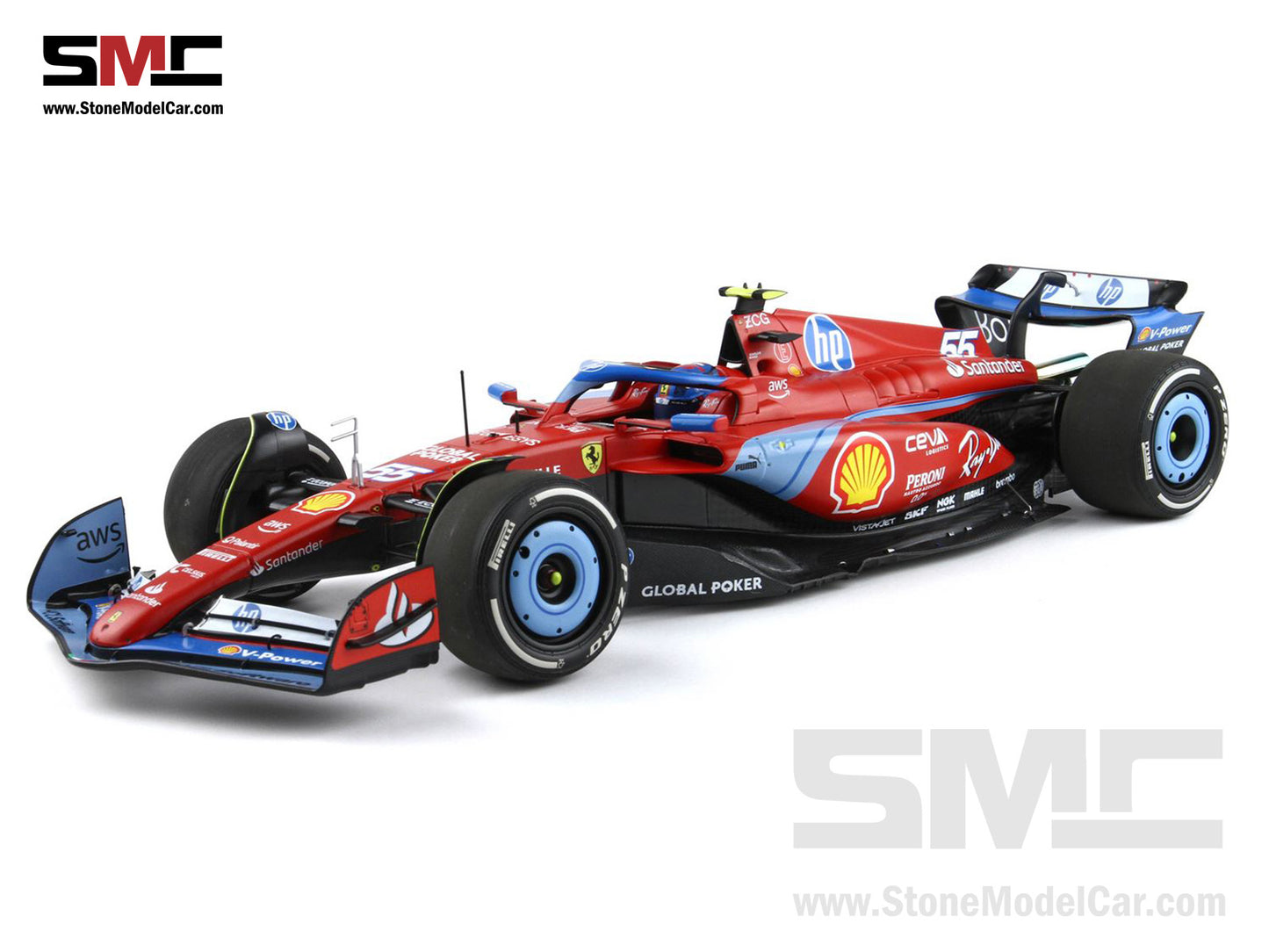 Ferrari F1 SF-24 #55 Carlos Sainz USA Miami GP 2024 BBR 1:18 Polifoam Packaging