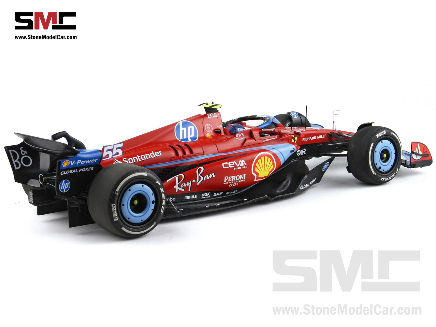 Ferrari F1 SF-24 #55 Carlos Sainz USA Miami GP 2024 BBR 1:18 Polifoam Packaging