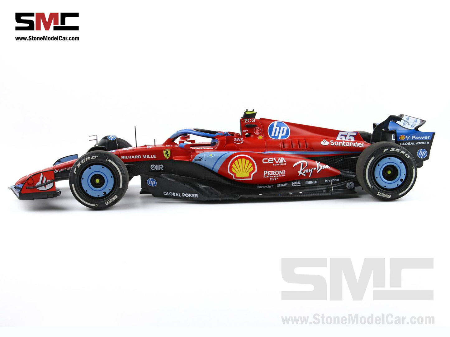 Ferrari F1 SF-24 #55 Carlos Sainz USA Miami GP 2024 BBR 1:18 Polifoam Packaging