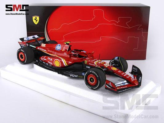 Ferrari F1 SF-24 #55 Carlos Sainz 3rd Monaco GP 2024 BBR 1:18 Polifoam Packaging
