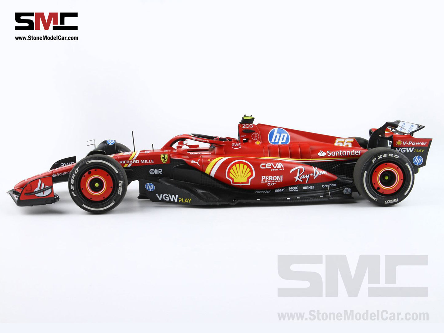 Ferrari F1 SF-24 #55 Carlos Sainz 3rd Monaco GP 2024 BBR 1:18 Polifoam Packaging