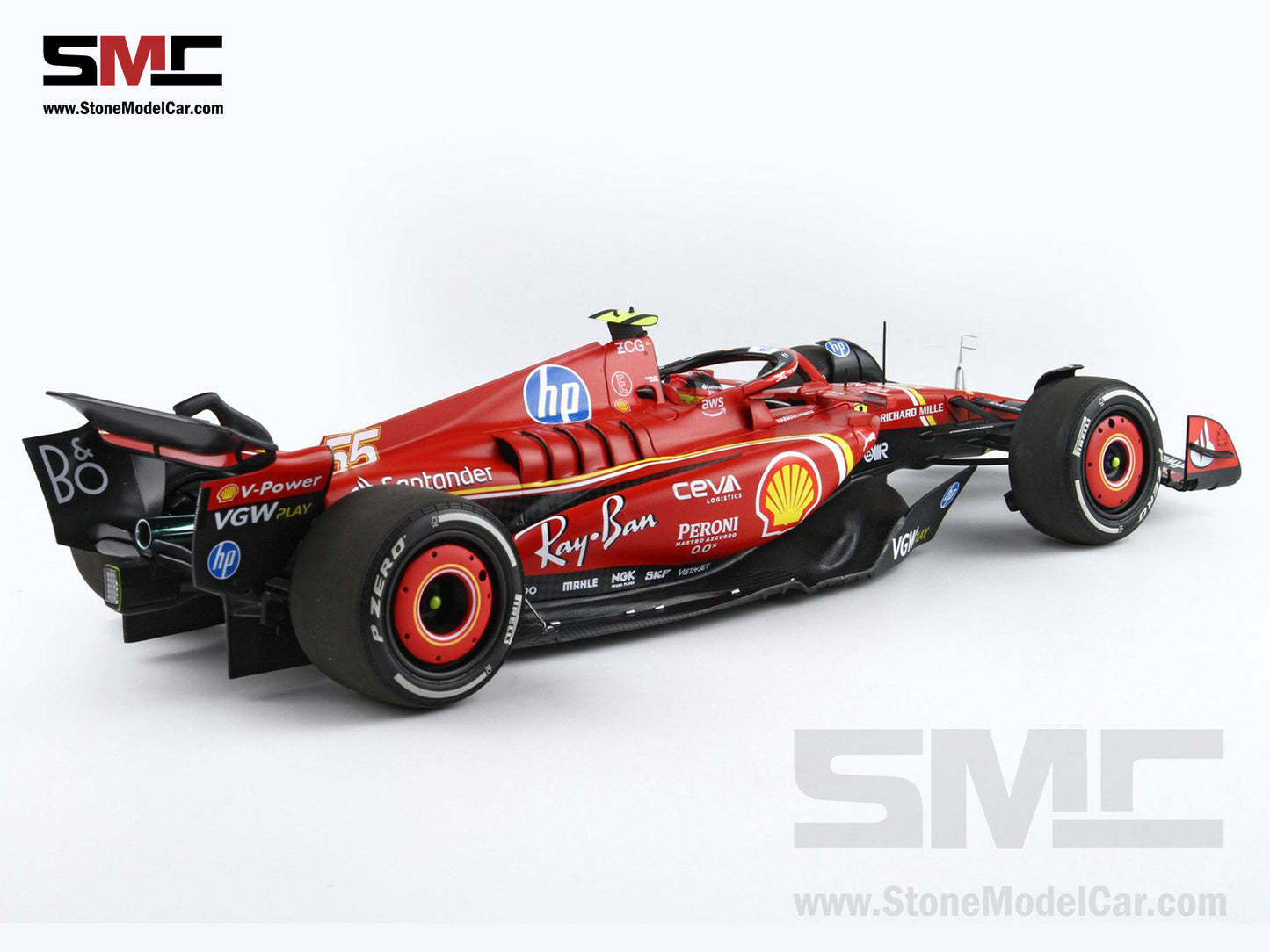 Ferrari F1 SF-24 #55 Carlos Sainz 3rd Monaco GP 2024 BBR 1:18 Polifoam Packaging