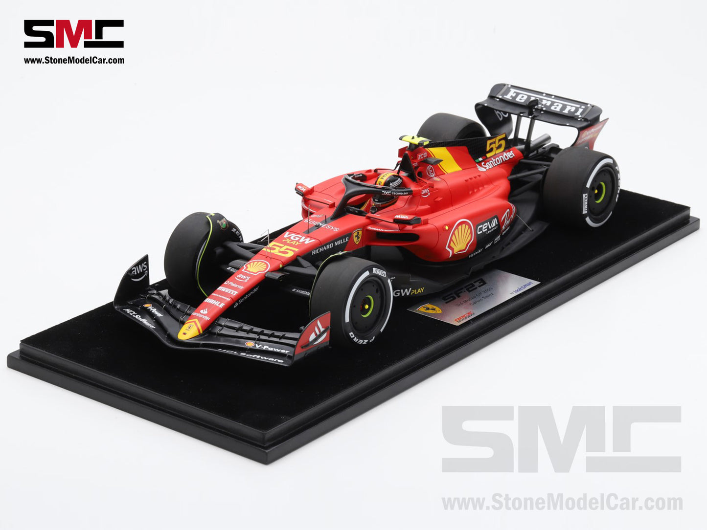 Ferrari F1 SF-23 #55 Carlos Sainz Italy Monza GP Pole Position Looksmart 1:18 LS18F1048