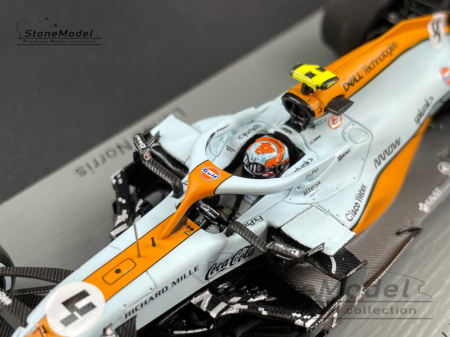 Mclaren F1 MCL35M 4 Lando Norris Monaco 2021 Spark 1:43 + Decal & Background Card