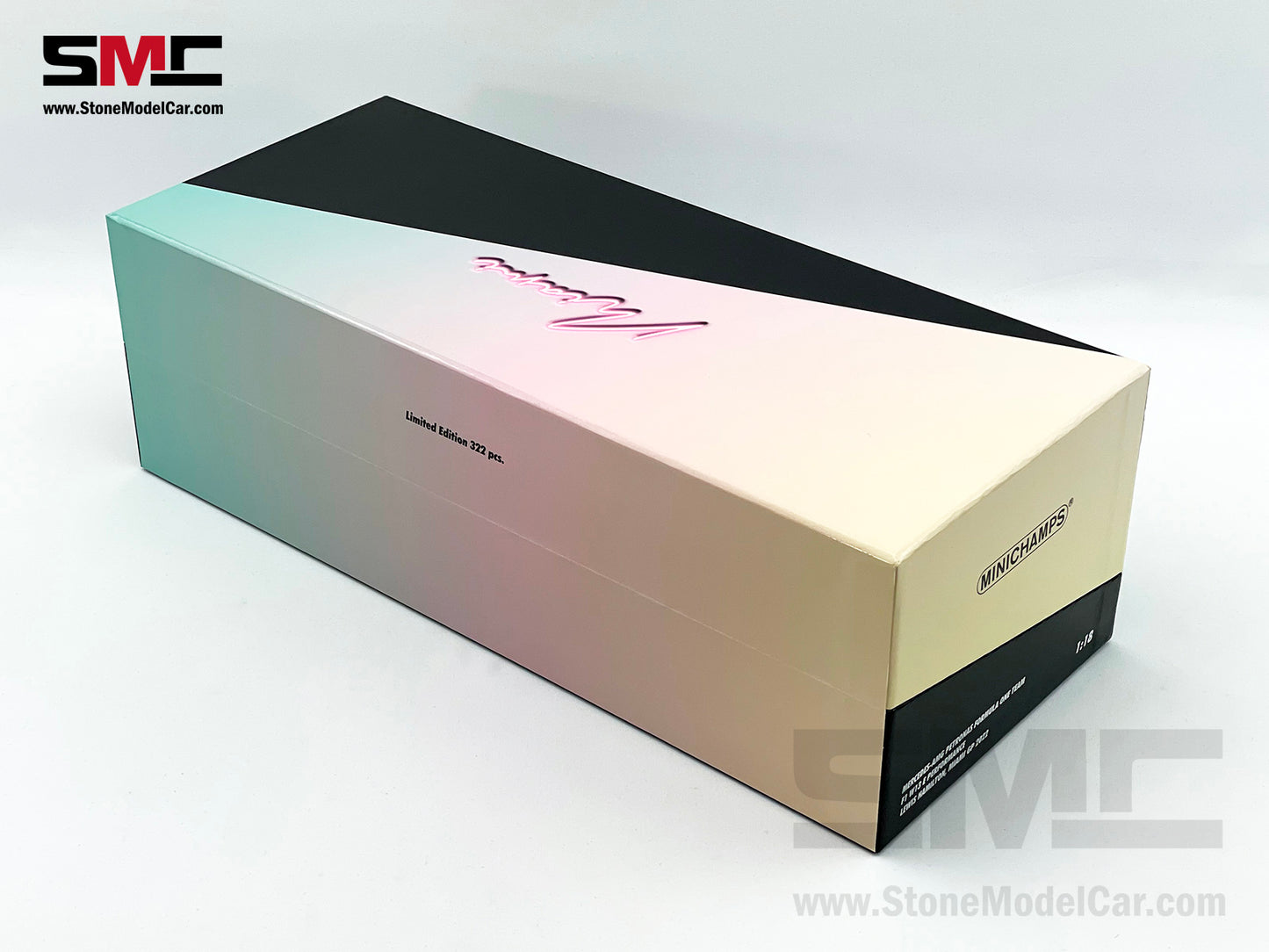 2022 Mercedes F1 W13 #44 Lewis Hamilton USA Miami GP Special Livery 1:18 MINICHAMPS Gift Box