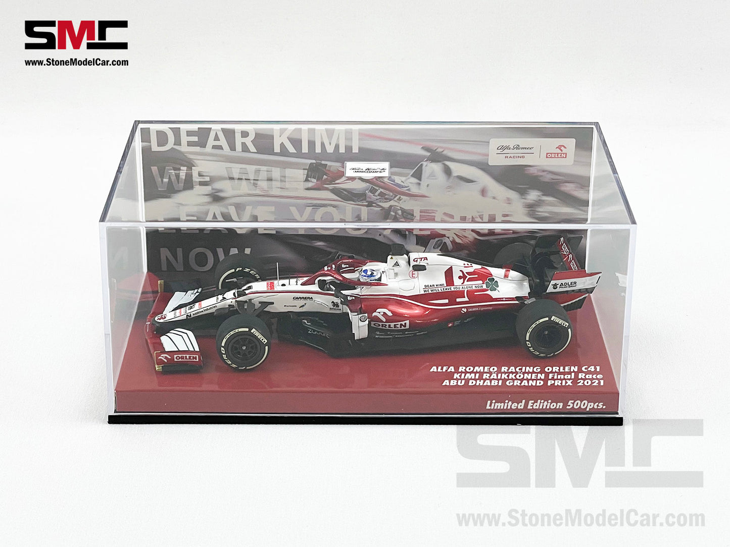 Alfa Romeo Saubar F1 C41 Kimi Raikkonen Abu Dhabi 2021 Last Race 1:43 MINICHAMPS
