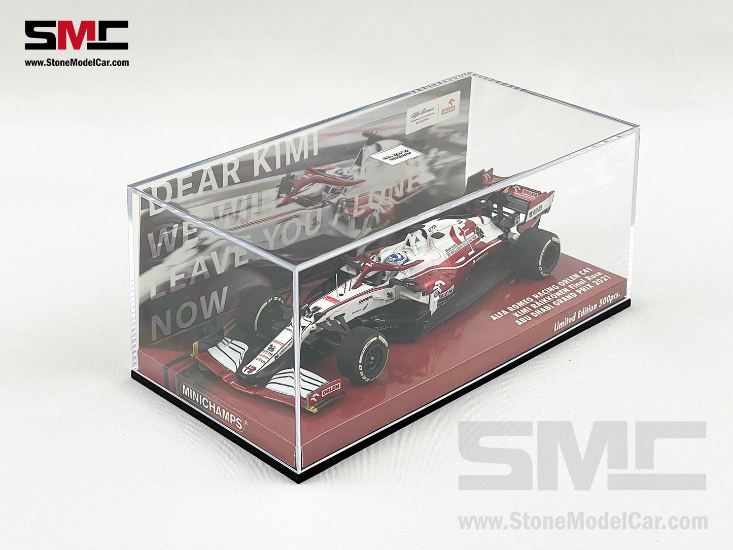 Alfa Romeo Saubar F1 C41 Kimi Raikkonen Abu Dhabi 2021 Last Race 1:43 MINICHAMPS