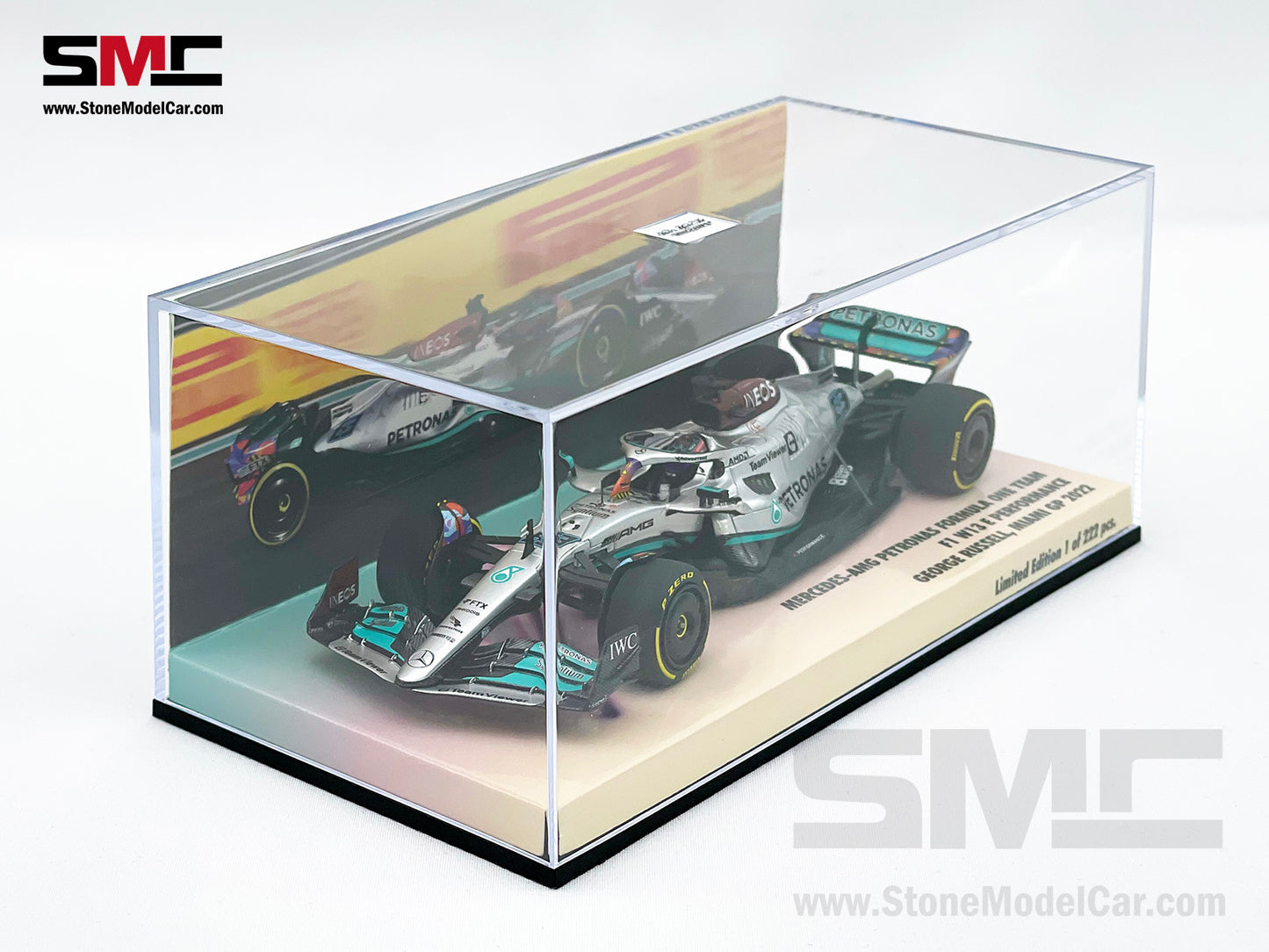 2022 Mercedes F1 W13 #63 George Russell USA Miami GP Special Livery 1:43 MINICHAMPS