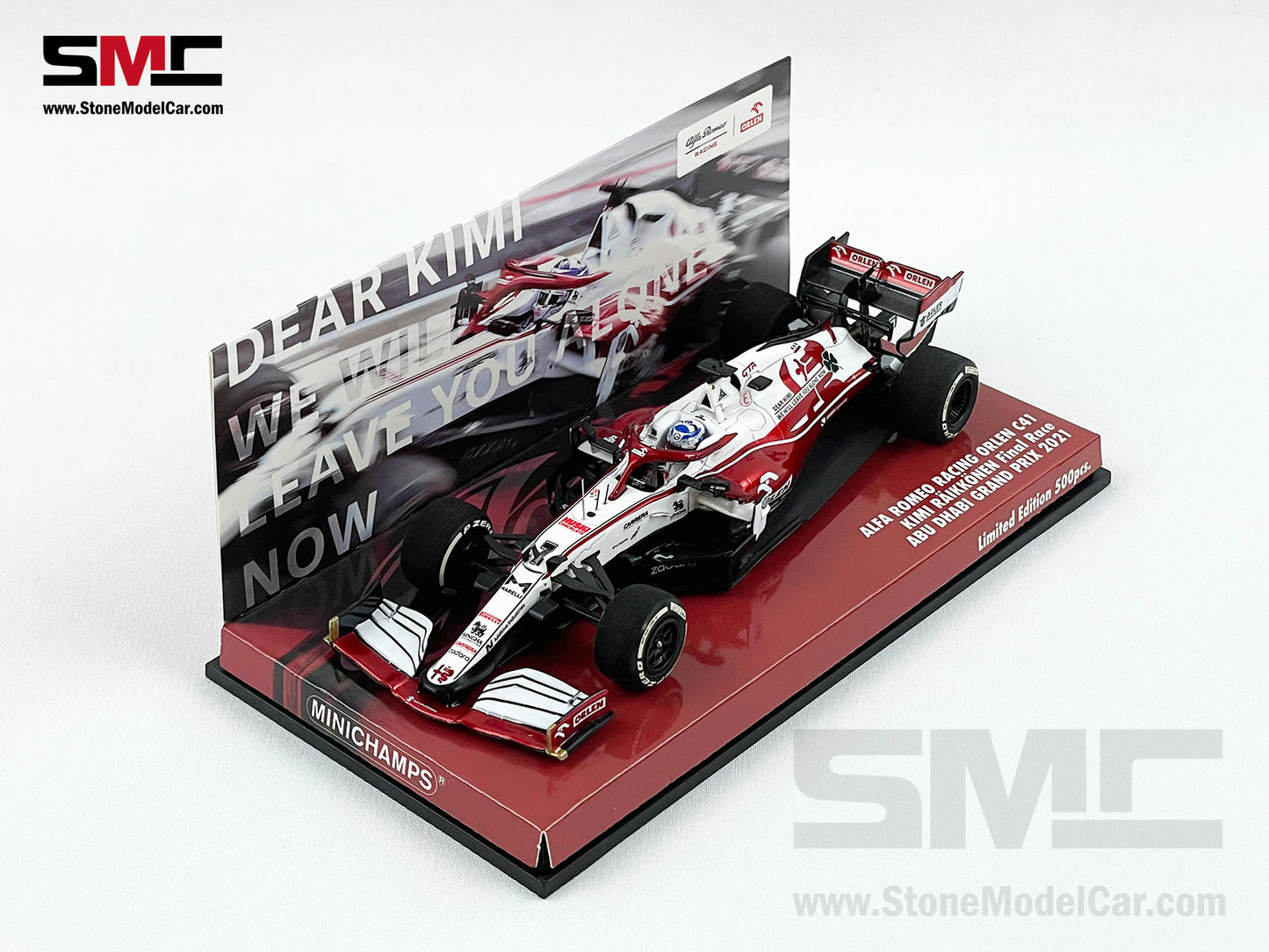 Alfa Romeo Saubar F1 C41 Kimi Raikkonen Abu Dhabi 2021 Last Race 1:43 MINICHAMPS
