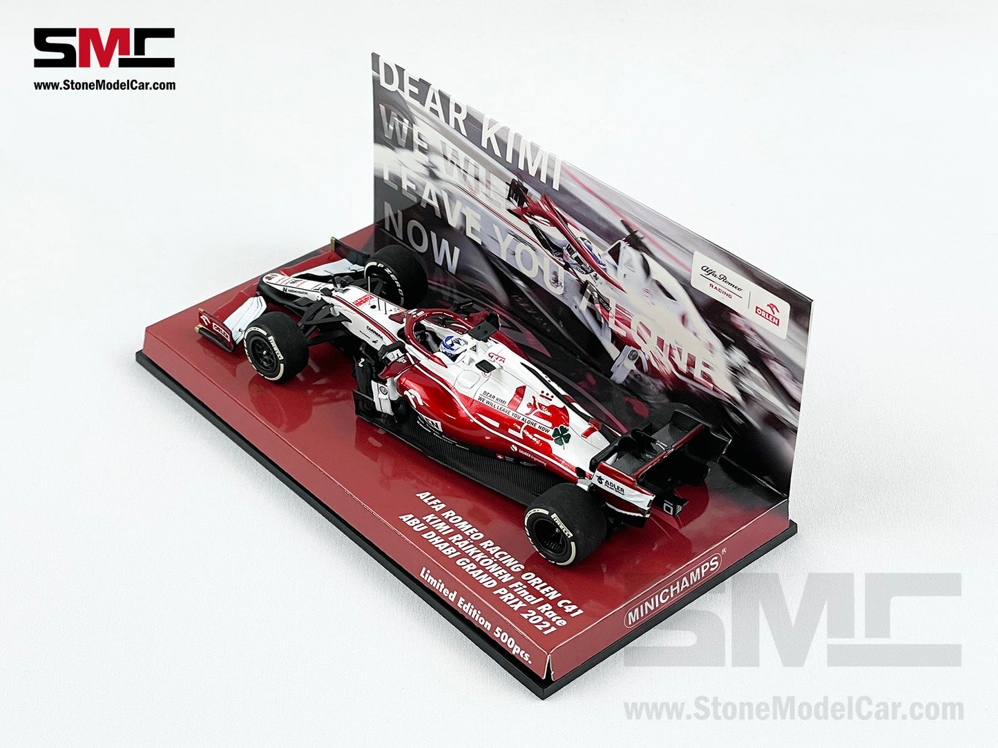 Alfa Romeo Saubar F1 C41 Kimi Raikkonen Abu Dhabi 2021 Last Race 1:43 MINICHAMPS