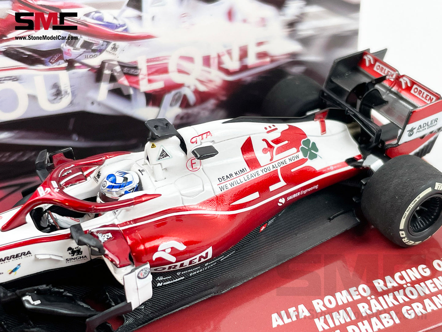Alfa Romeo Saubar F1 C41 Kimi Raikkonen Abu Dhabi 2021 Last Race 1:43 MINICHAMPS