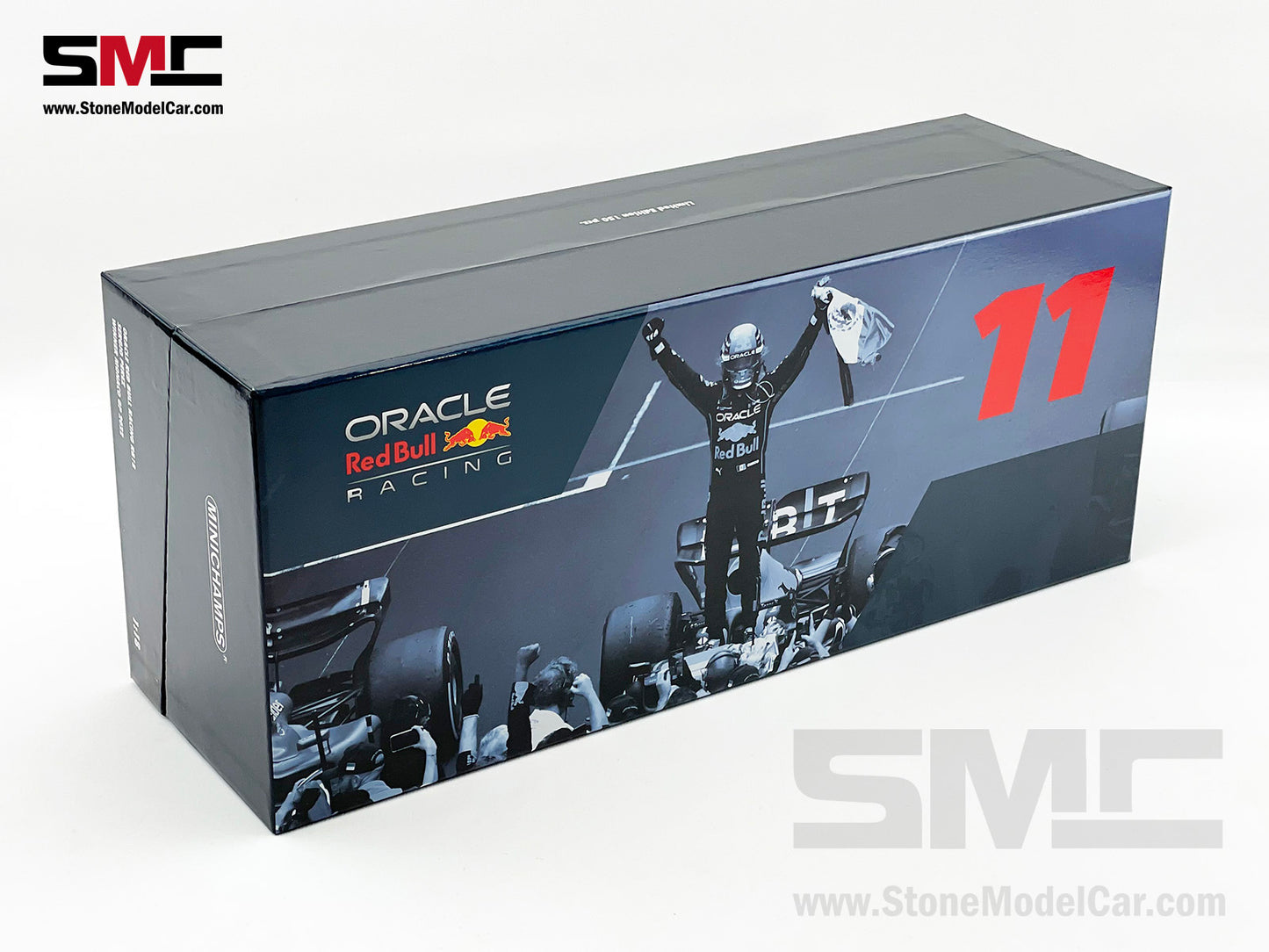 Red Bull F1 RB18 #11 Sergio Perez Monaco GP Winner 2022 with Rain Tires 1:18 MINICHAMPS