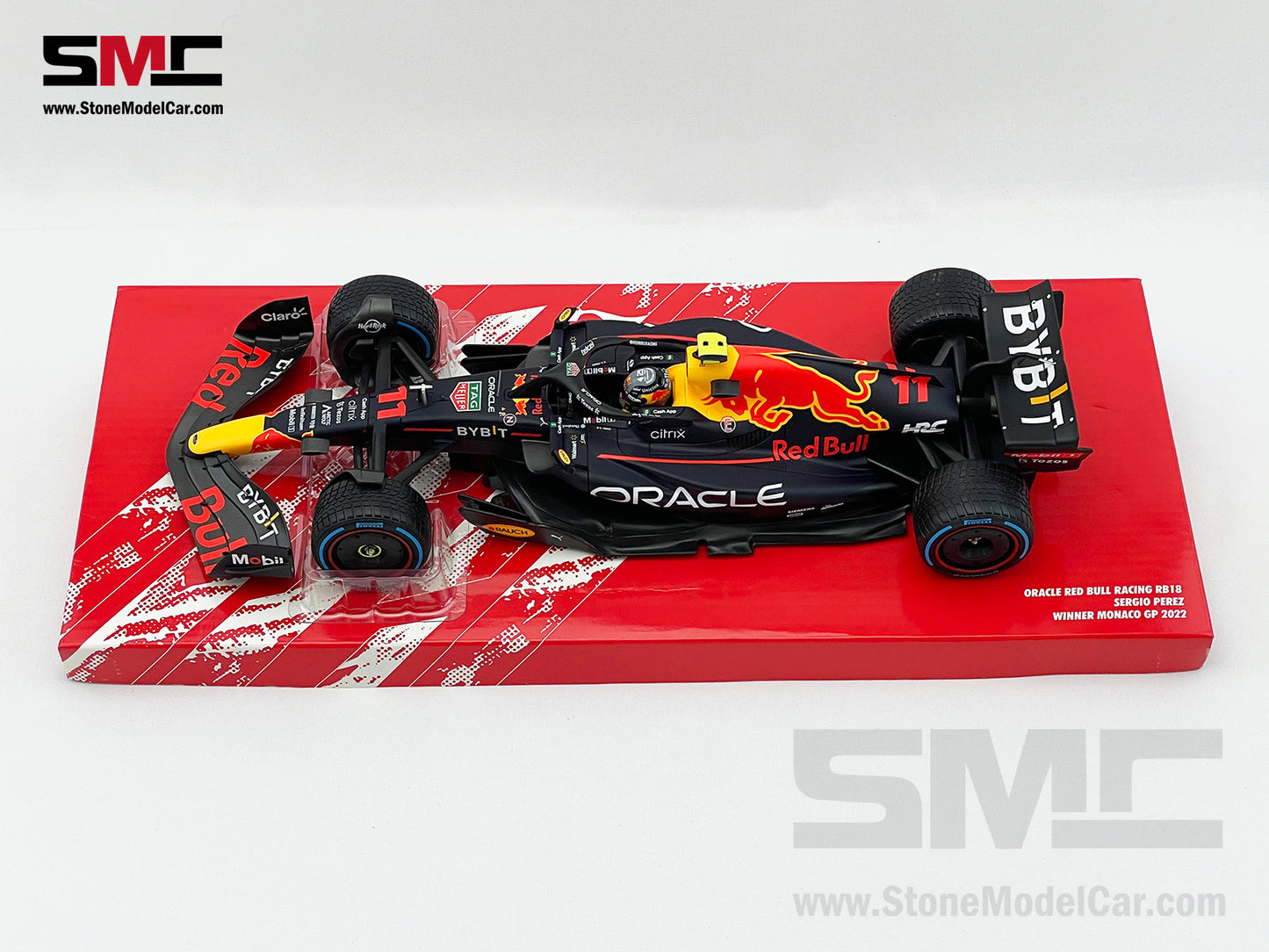 Red Bull F1 RB18 #11 Sergio Perez Monaco GP Winner 2022 with Rain Tires 1:18 MINICHAMPS