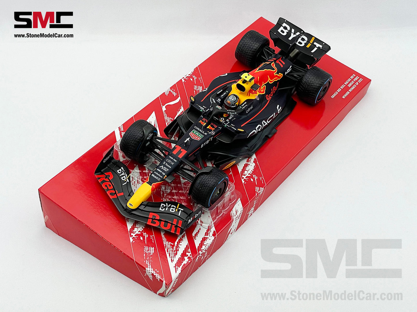 Red Bull F1 RB18 #11 Sergio Perez Monaco GP Winner 2022 with Rain Tires 1:18 MINICHAMPS