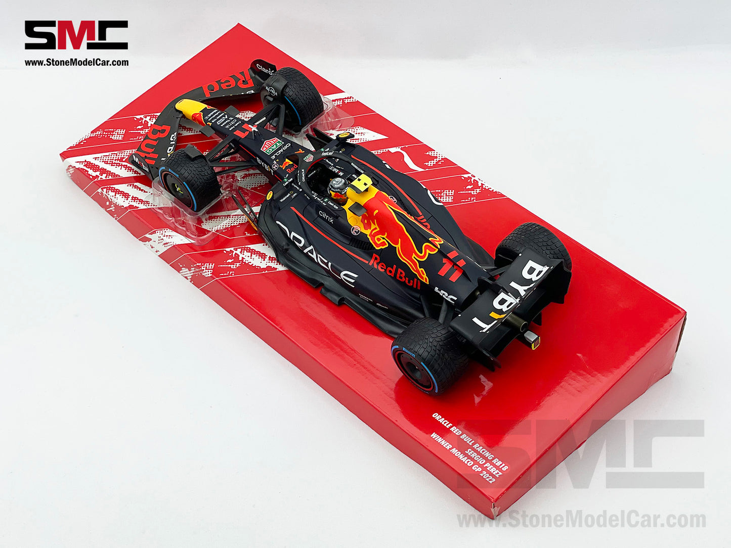 Red Bull F1 RB18 #11 Sergio Perez Monaco GP Winner 2022 with Rain Tires 1:18 MINICHAMPS