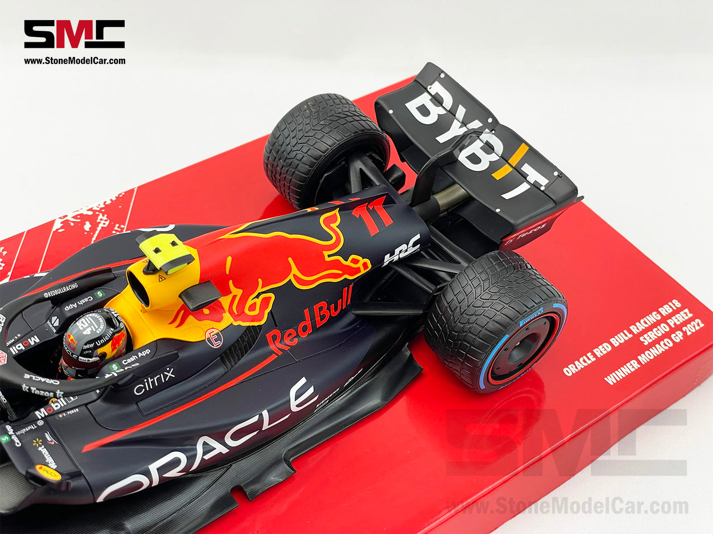 Red Bull F1 RB18 #11 Sergio Perez Monaco GP Winner 2022 with Rain Tires 1:18 MINICHAMPS