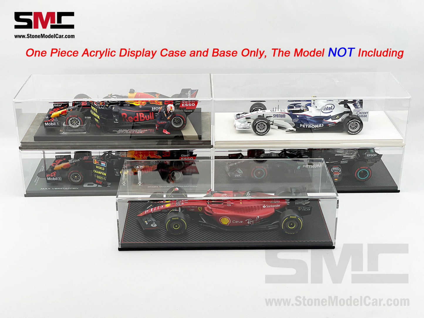 Premium Acrylic Display Cover & Show Case with Carbon Fiber Style Base for 1:18 Car Models