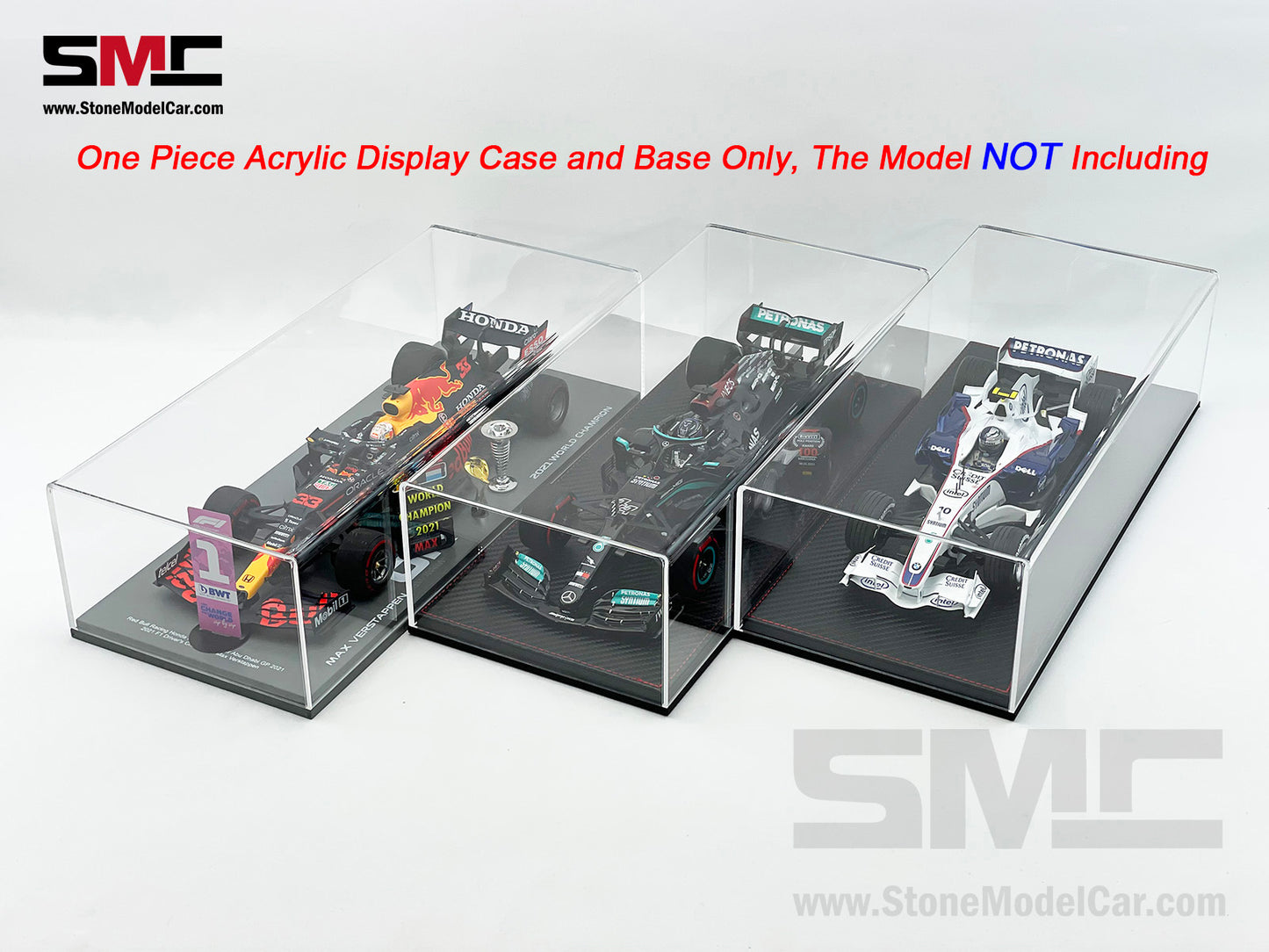 Premium Acrylic Display Cover & Show Case with Carbon Fiber Style Base for 1:18 Car Models