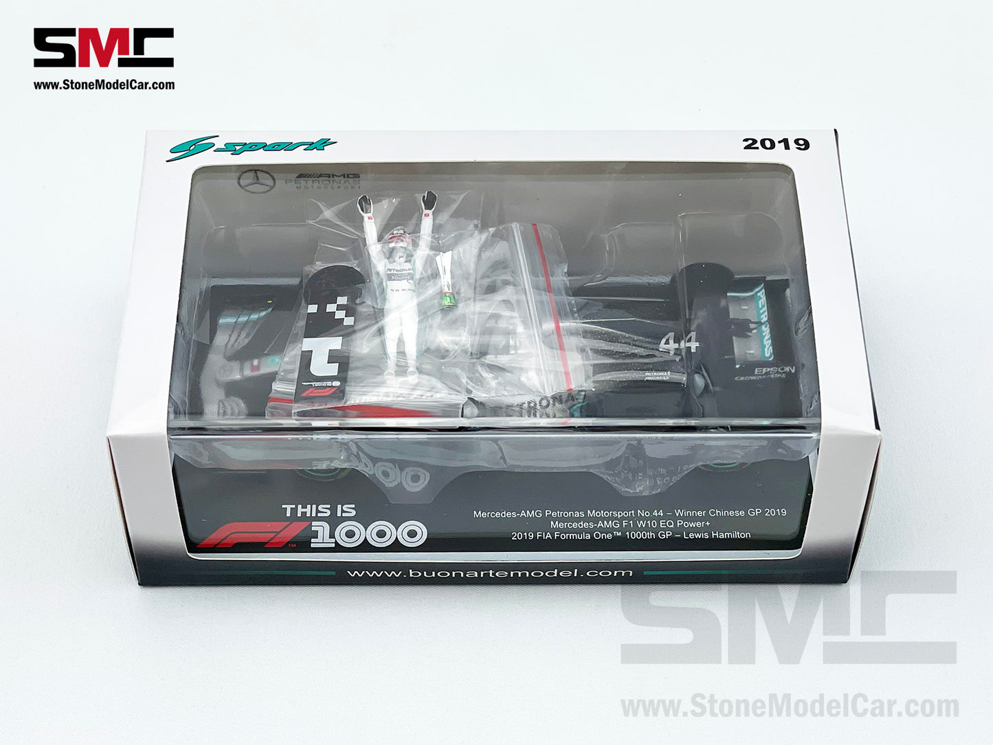 Mercedes F1 W10 #44 Lewis Hamilton Chinese GP 2019 6x World Champion 1:43 Spark Figure