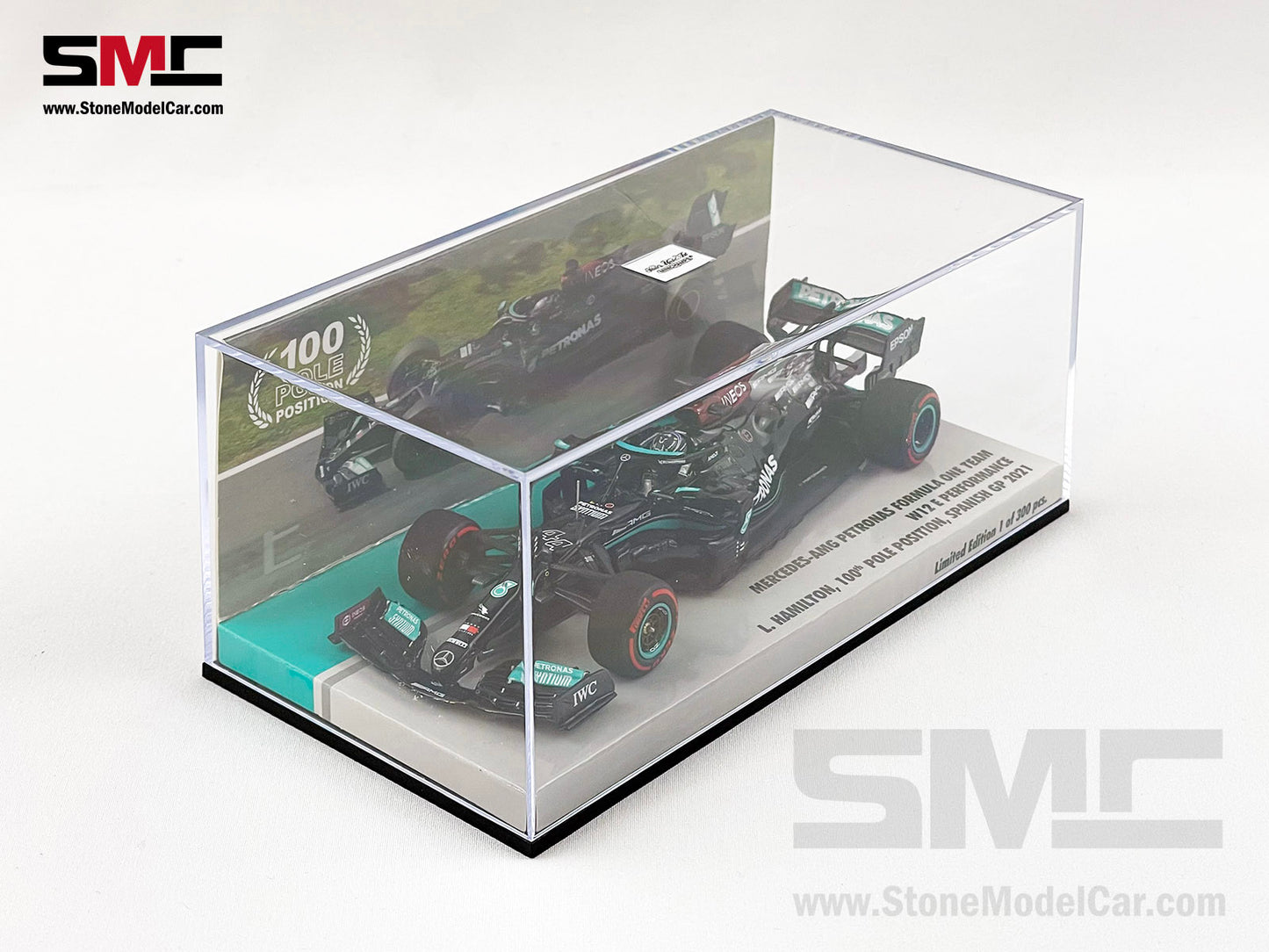 Mercedes F1 W12 #44 Lewis Hamilton Spain 2021 100th Pole & Winner 1:43 MINICHAMPS