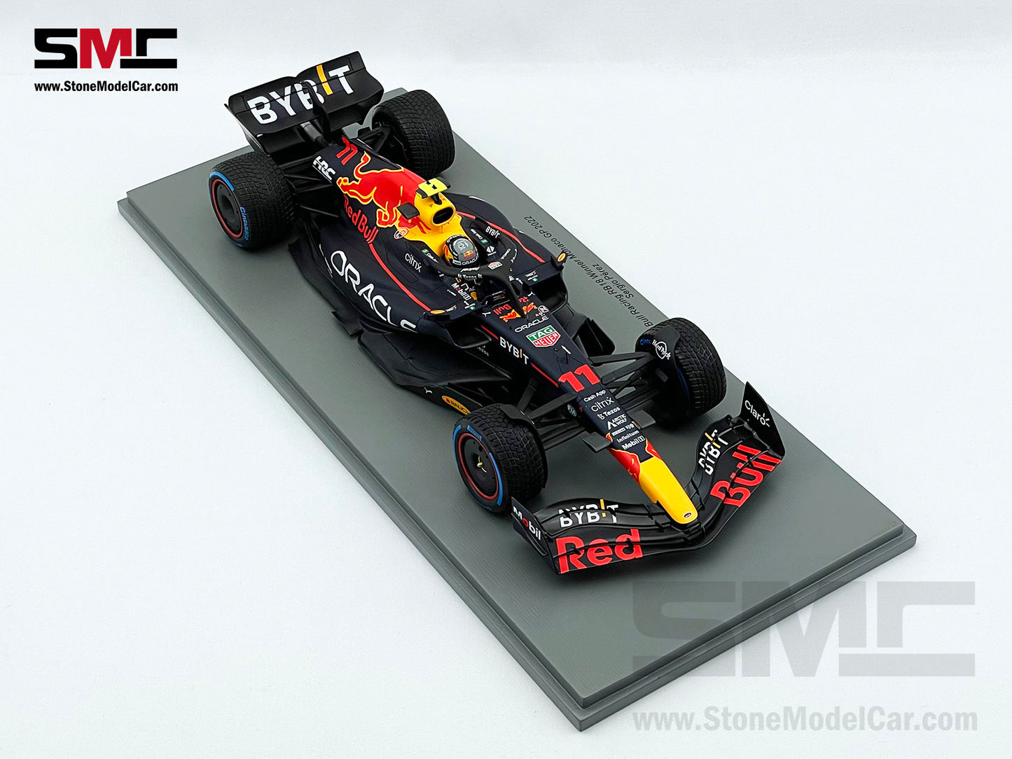 1:18 Spark Red Bull F1 RB18 #11 Sergio Perez Monaco GP Winner 2022 with Rain Tires