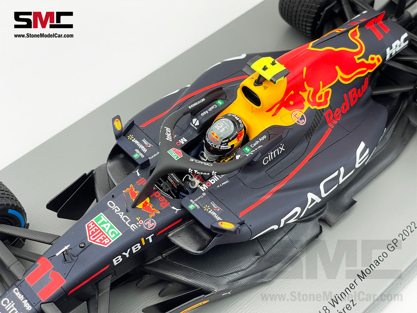 1:18 Spark Red Bull F1 RB18 #11 Sergio Perez Monaco GP Winner 2022 with Rain Tires