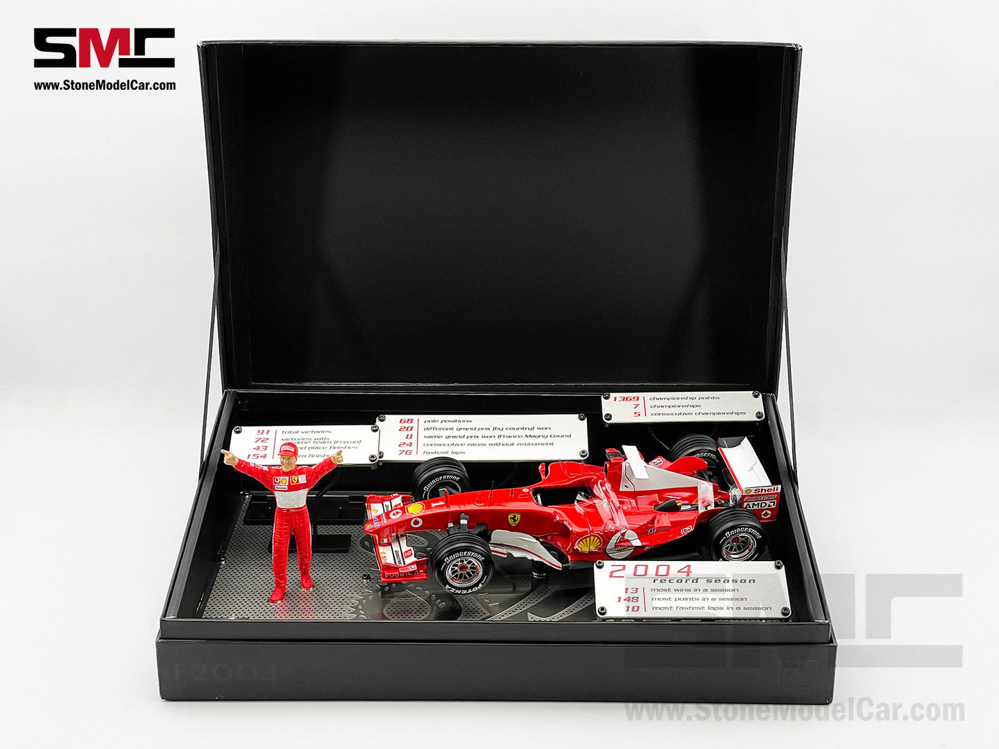 Ferrari F1 F2004 #1 Michael Schumacher ALL TIME CAREER RECORDS 2004 Hot Wheels 1:18 Used