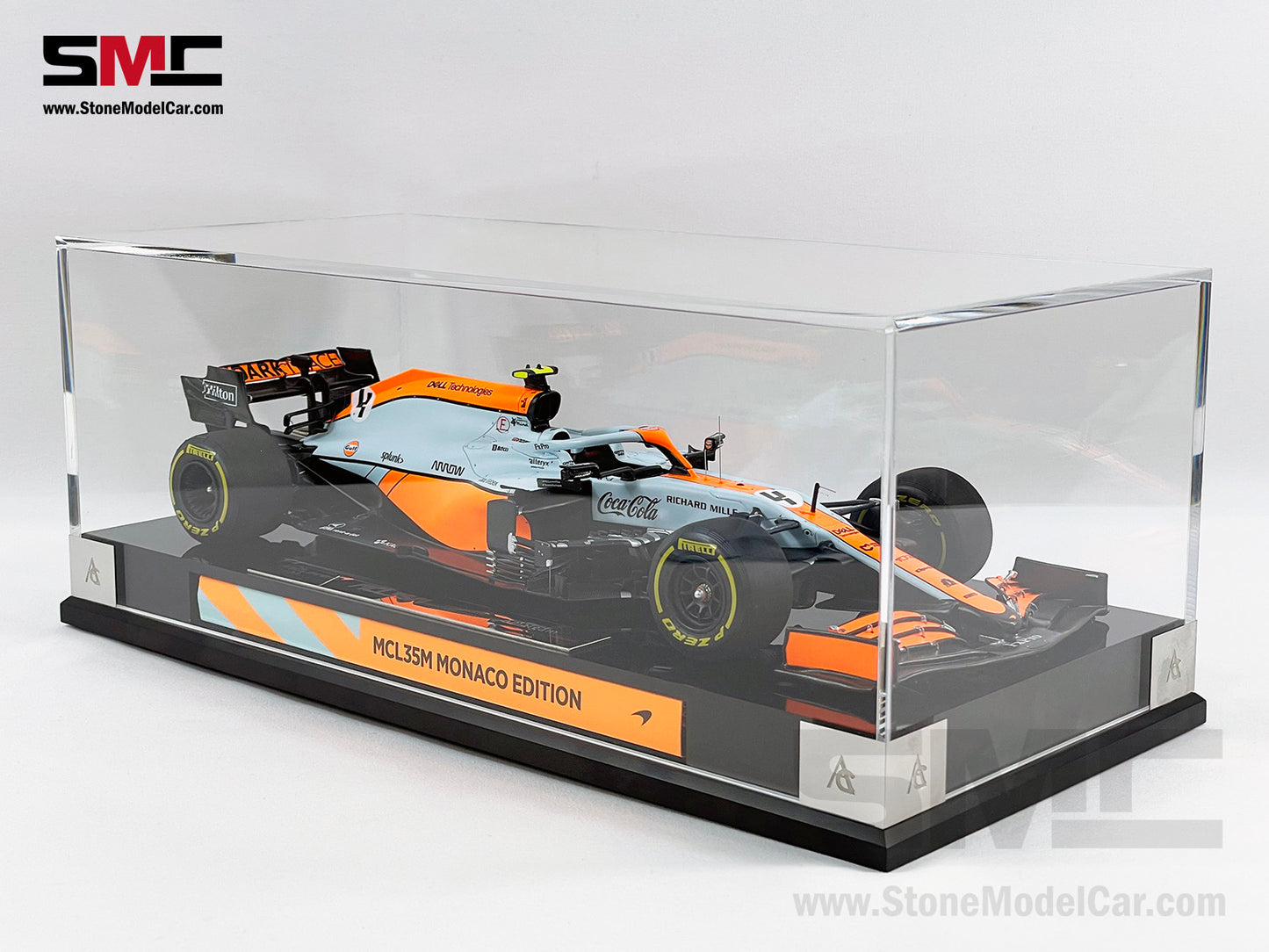 Amalgam Collection 2021 1:18 Mclaren F1 MCL35M #4 Lando Norris Monaco GP Podium Gulf Livery