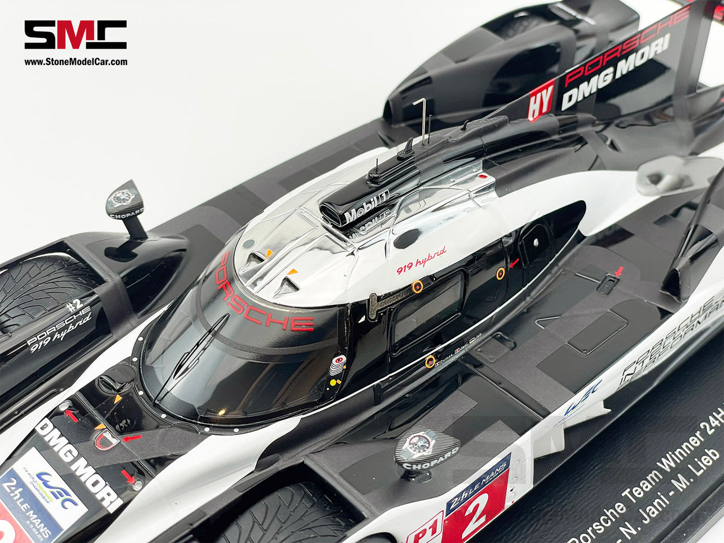 24h Le Mans 2016 Winner Porsche Team #2 919 Hybrid 1:18 Spark 18LM16 with Trophy
