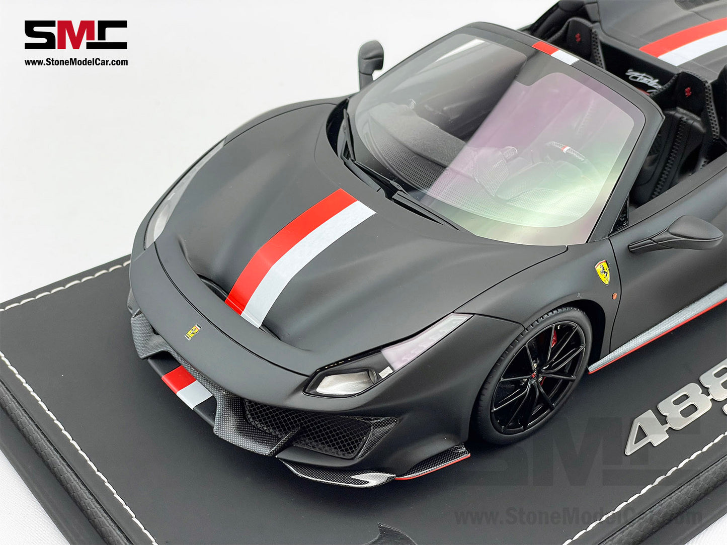 BBR Ferrari 488 Pista Spider 2018 Matt Black F1 #16 Charles Leclerc 1:18 Limited 266 pcs