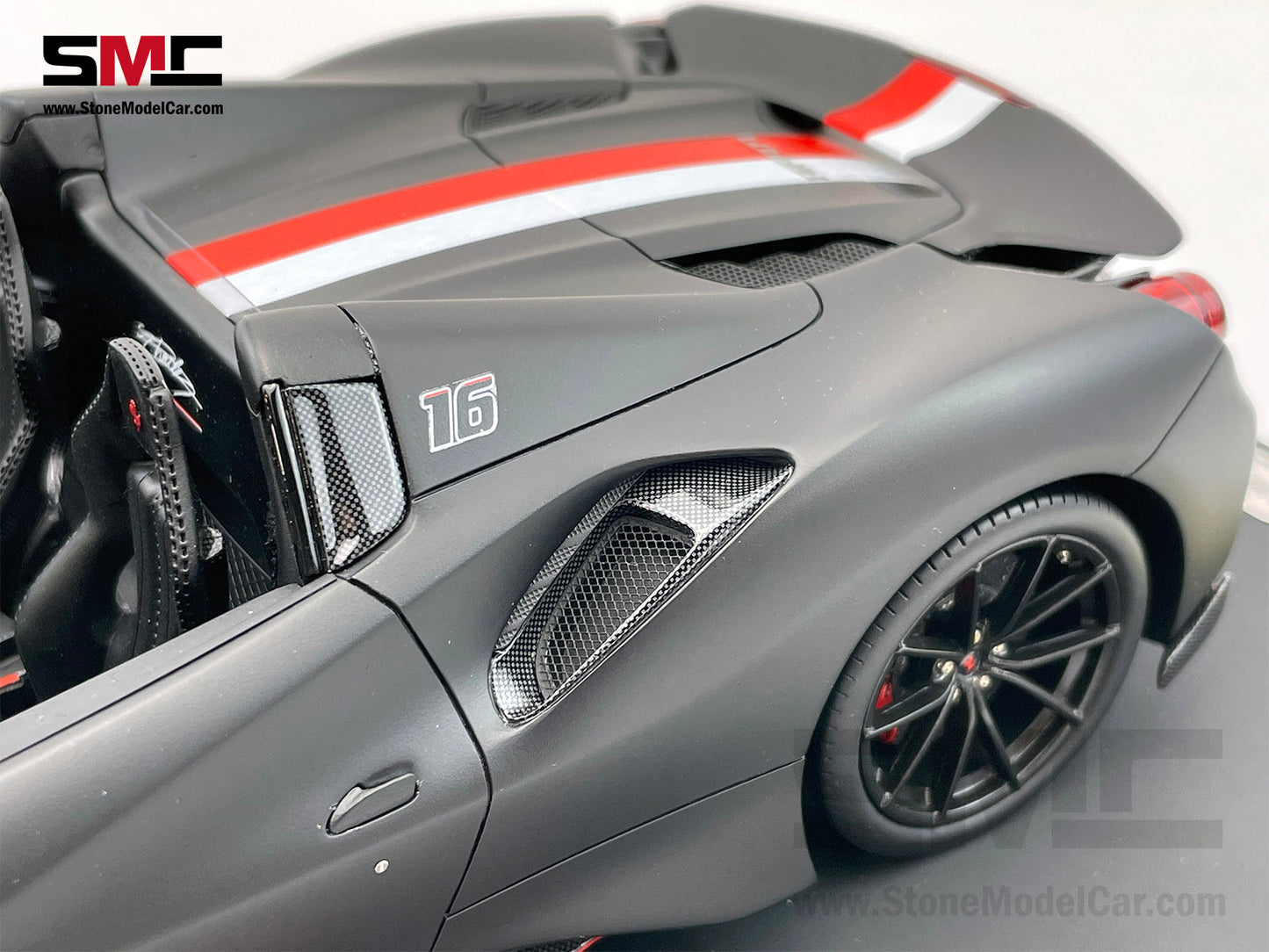 BBR Ferrari 488 Pista Spider 2018 Matt Black F1 #16 Charles Leclerc 1:18 Limited 266 pcs